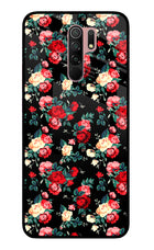 Rose Pattern Redmi 9 Prime/Poco M2/M2 reloaded Glass Case Back Cover by Casekaro