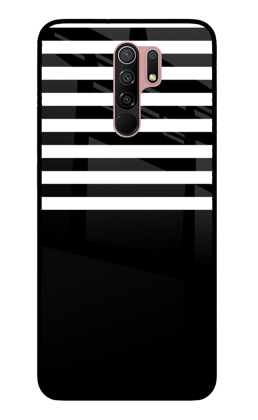 Black and White Print Redmi 9 Prime/Poco M2/M2 reloaded Back Cover, Glass case