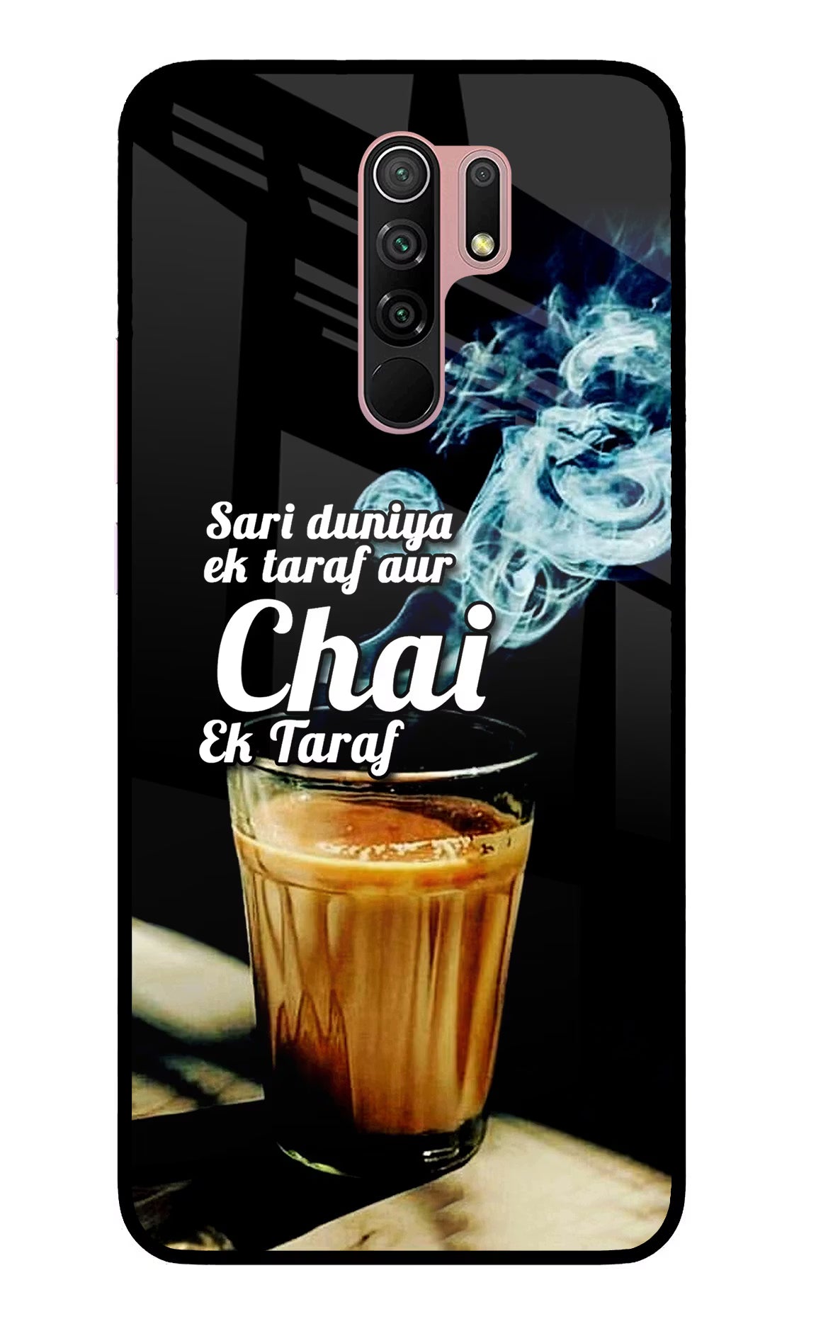 Chai Ek Taraf Quote Redmi 9 Prime/Poco M2/M2 reloaded Glass Case Back Cover by Casekaro