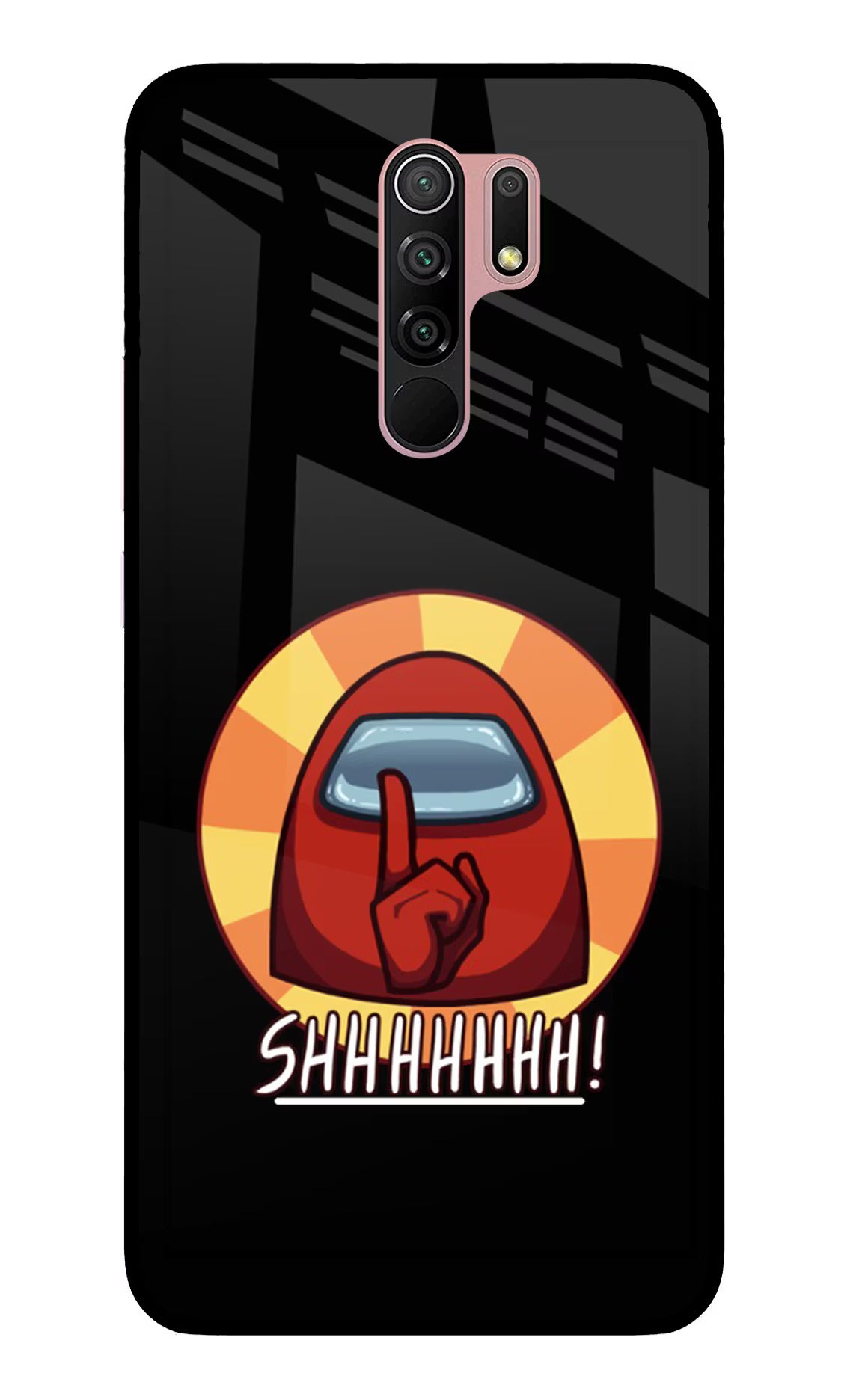 Among Us Shhh! Redmi 9 Prime/Poco M2/M2 reloaded Glass Case Back Cover by Casekaro
