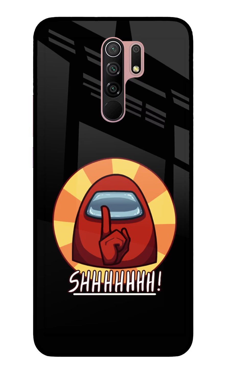 Among Us Shhh! Redmi 9 Prime/Poco M2/M2 reloaded Back Cover, Glass case