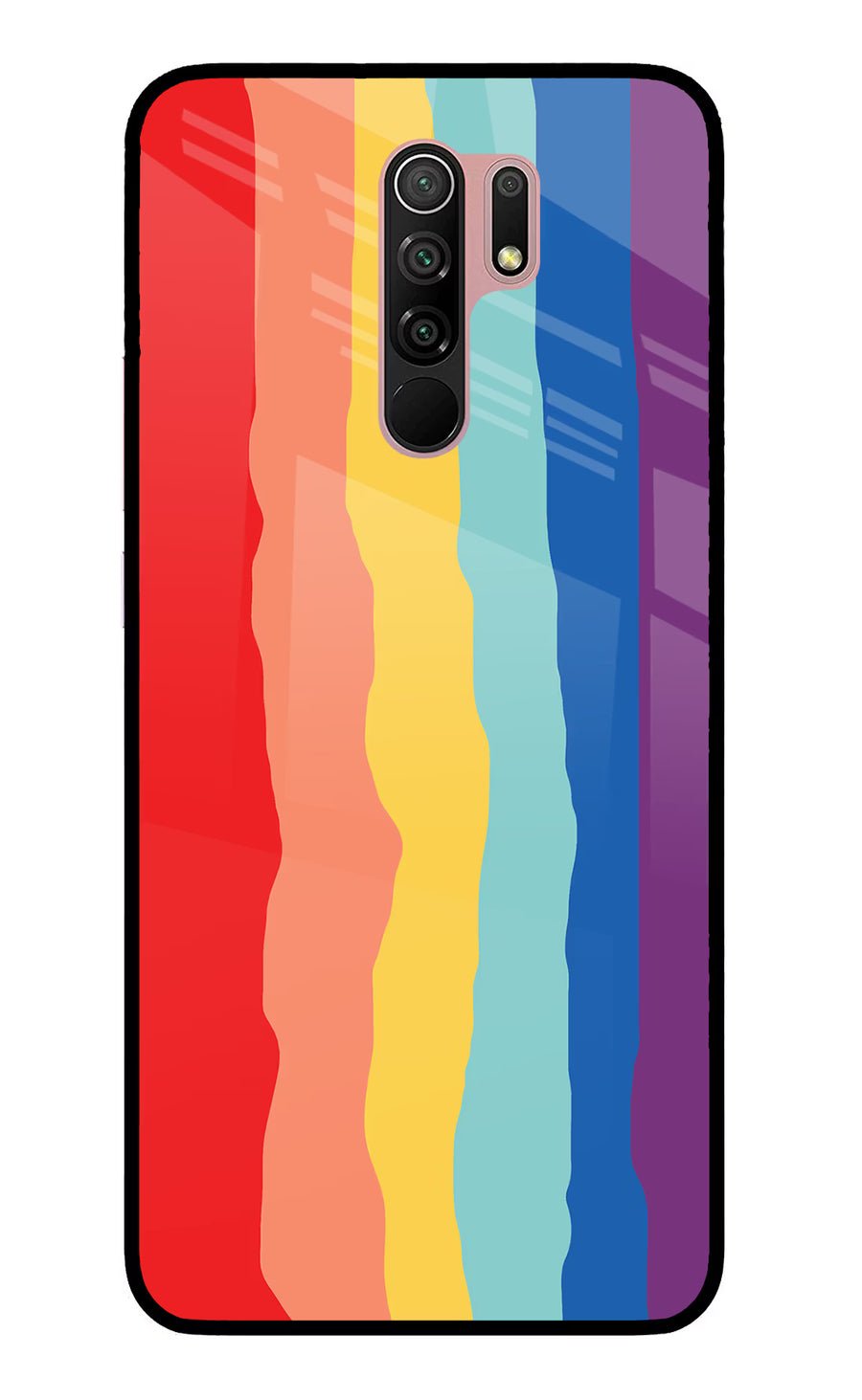 Rainbow Redmi 9 Prime/Poco M2/M2 reloaded Back Cover, Glass case