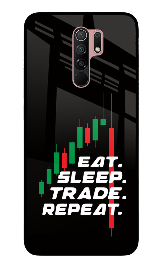 Eat Sleep Trade Repeat Redmi 9 Prime/Poco M2/M2 reloaded Glass Case