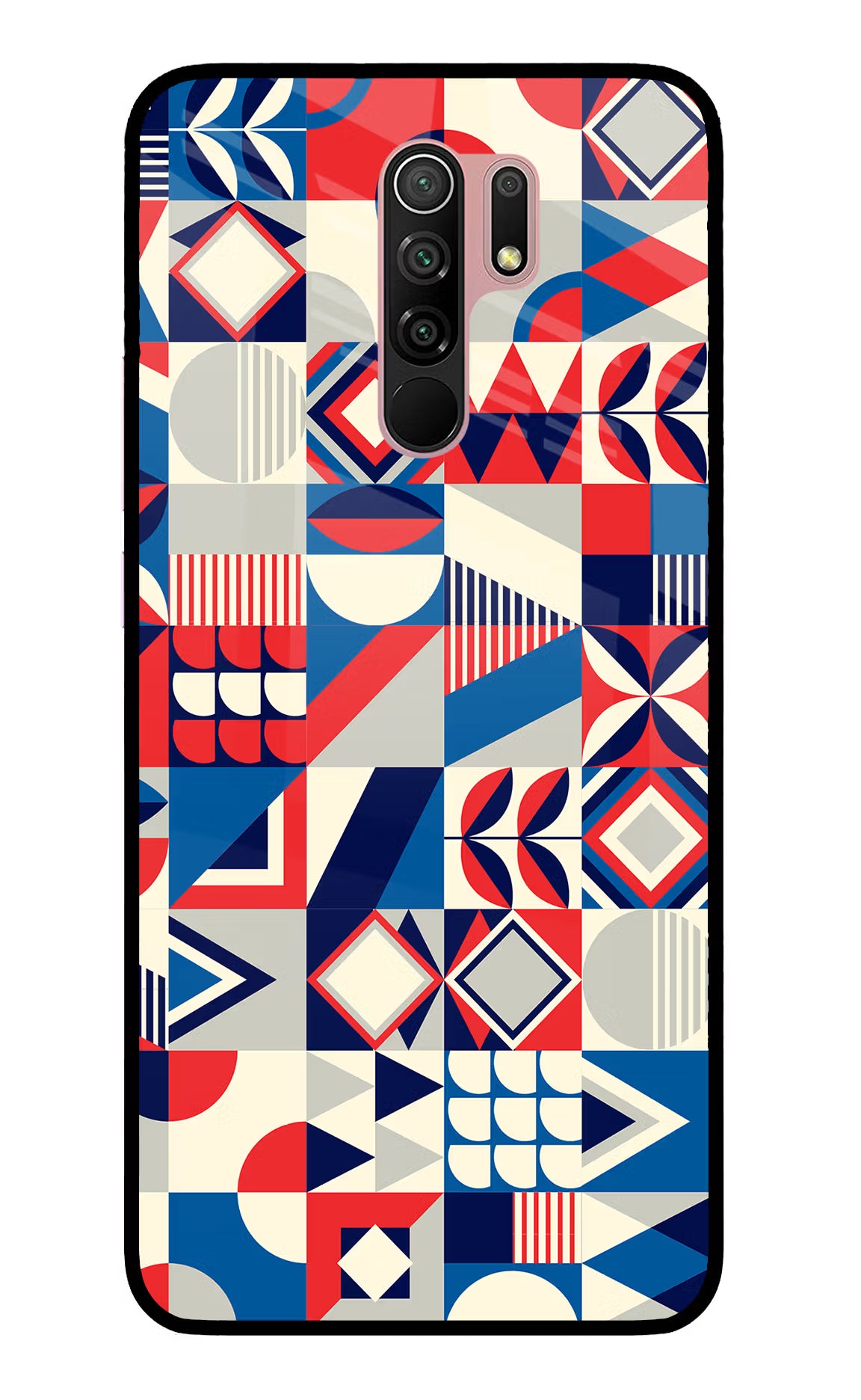 Colorful Pattern Redmi 9 Prime/Poco M2/M2 reloaded Glass Case Back Cover by Casekaro