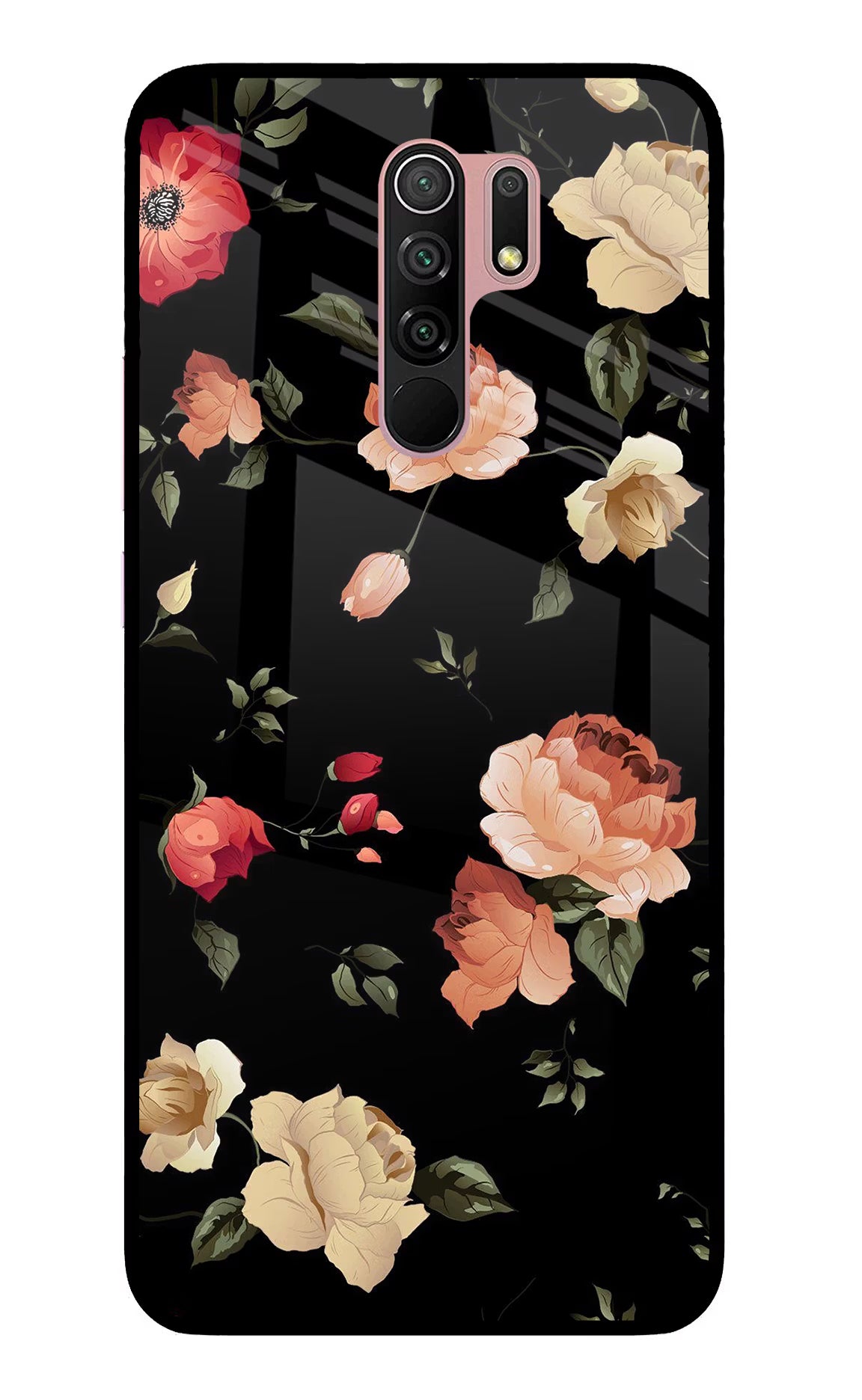 Flowers Redmi 9 Prime/Poco M2/M2 reloaded Glass Case Back Cover by Casekaro