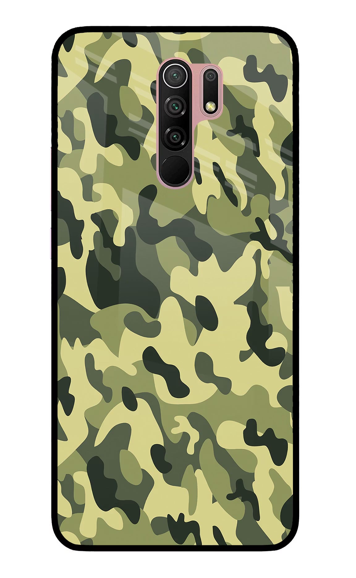 Camouflage Redmi 9 Prime/Poco M2/M2 reloaded Glass Case Back Cover by Casekaro