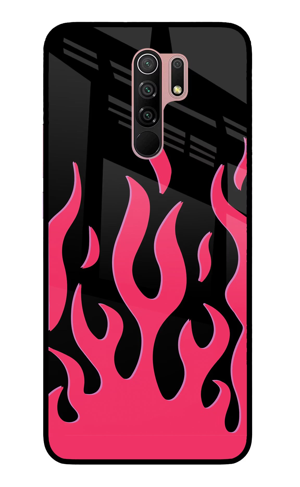 Fire Flames Redmi 9 Prime/Poco M2/M2 reloaded Glass Case Back Cover by Casekaro