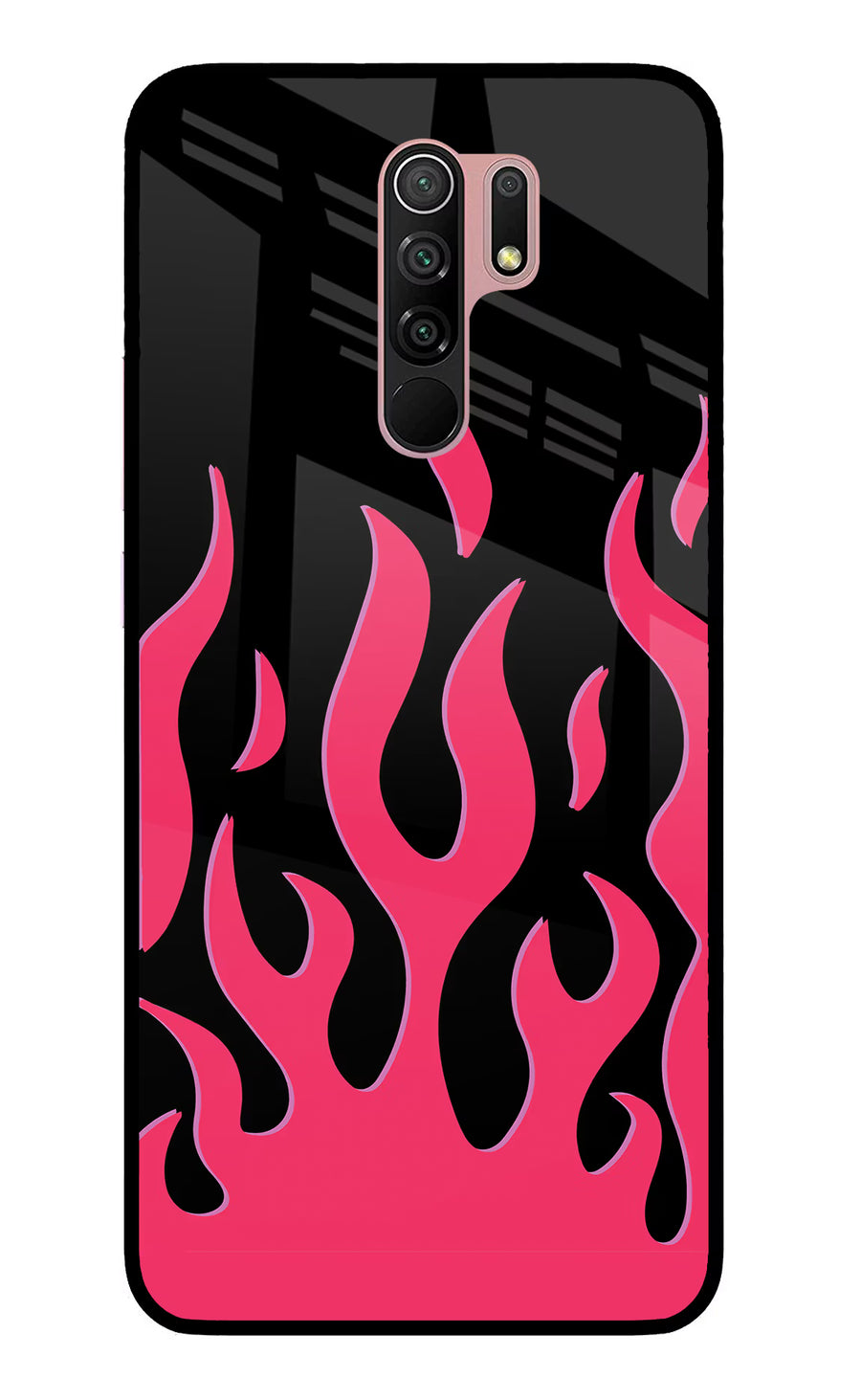 Fire Flames Redmi 9 Prime/Poco M2/M2 reloaded Back Cover, Glass case