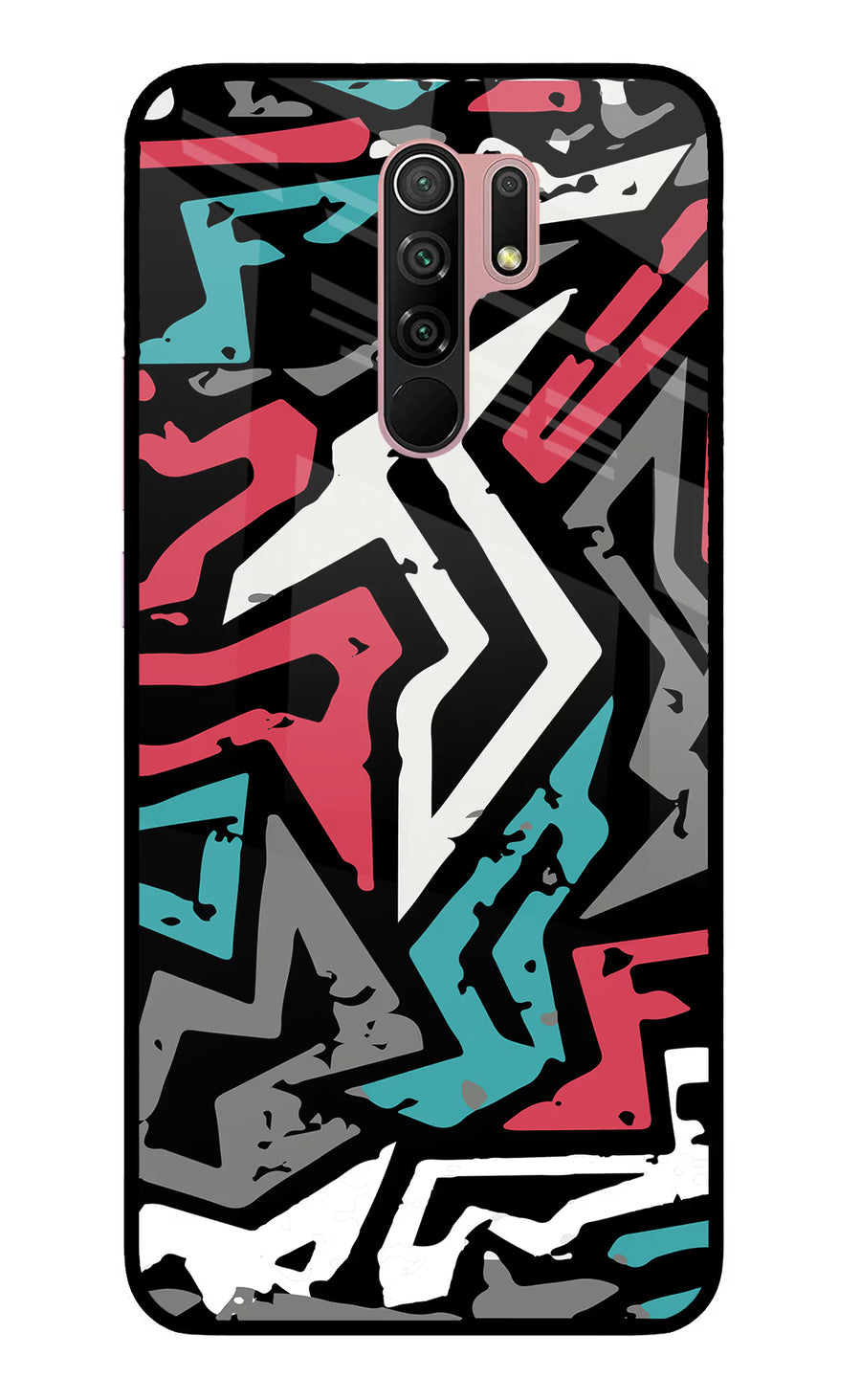 Geometric Graffiti Redmi 9 Prime/Poco M2/M2 reloaded Back Cover, Glass case