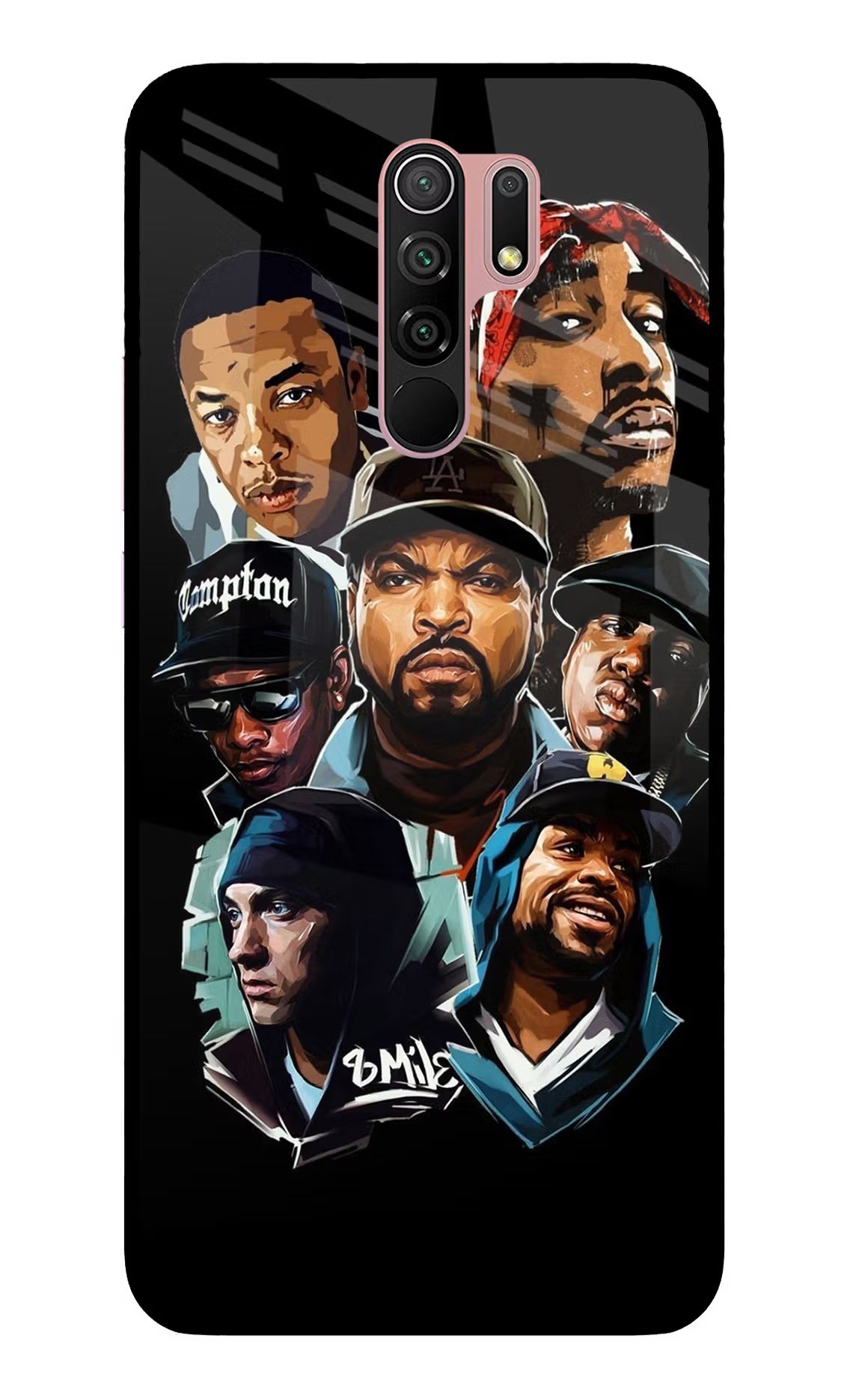 Rappers Redmi 9 Prime/Poco M2/M2 reloaded Glass Case Back Cover by Casekaro