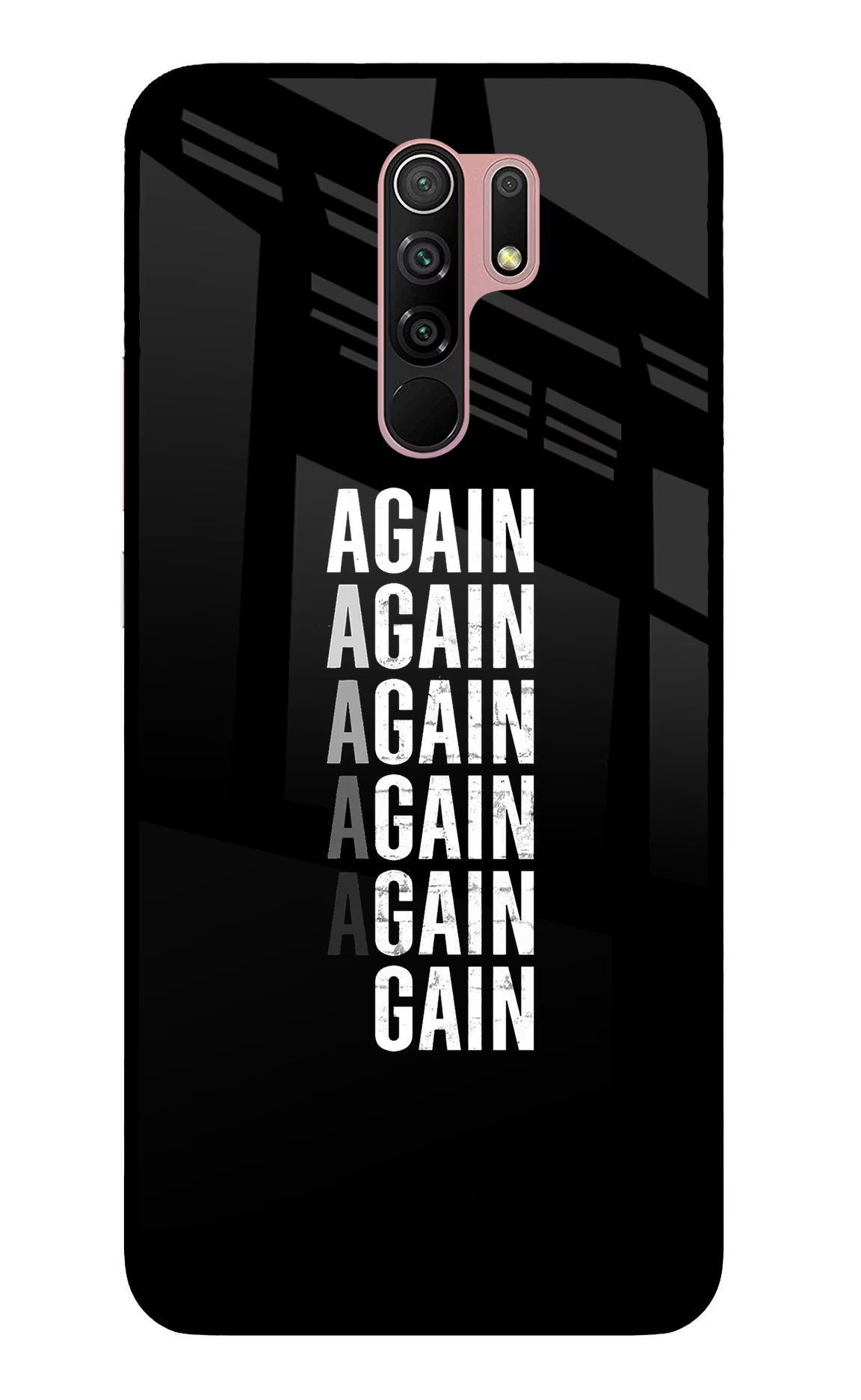 Again Again Gain Redmi 9 Prime/Poco M2/M2 reloaded Glass Case