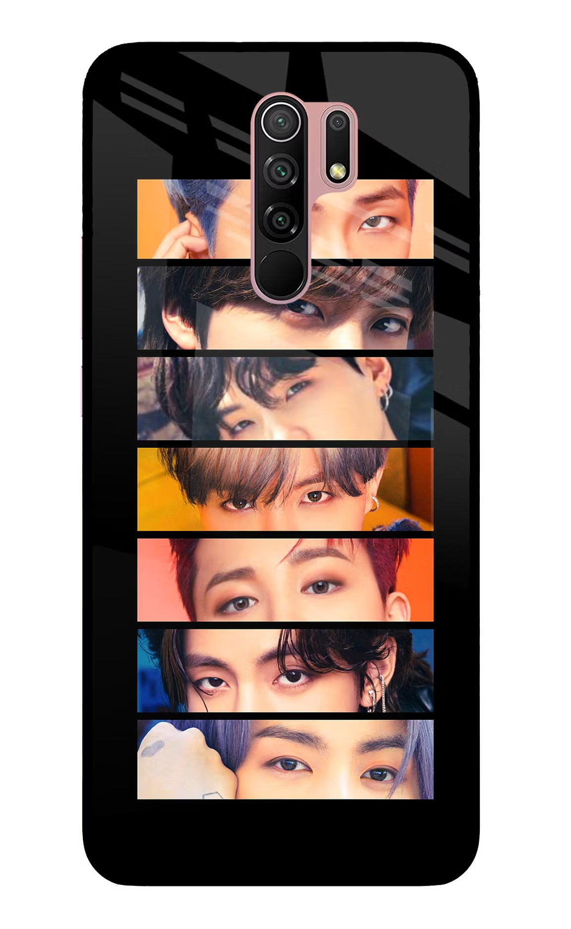 BTS Eyes Redmi 9 Prime/Poco M2/M2 reloaded Glass Case Back Cover by Casekaro