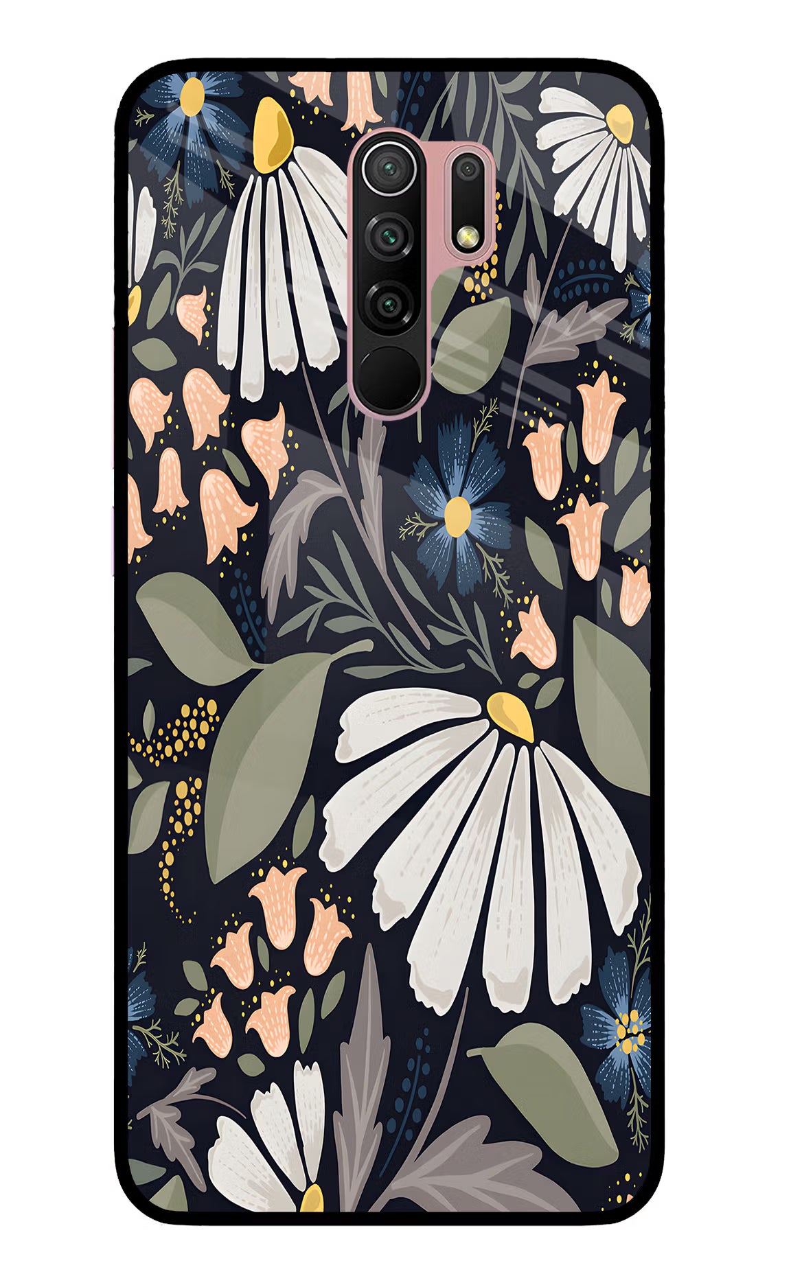 Flowers Art Redmi 9 Prime/Poco M2/M2 reloaded Glass Case Back Cover by Casekaro