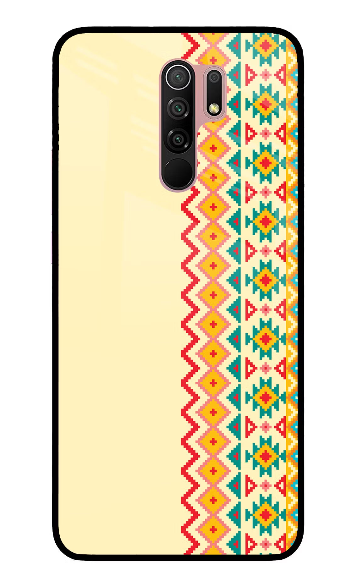 Ethnic Seamless Redmi 9 Prime/Poco M2/M2 reloaded Glass Case Back Cover by Casekaro