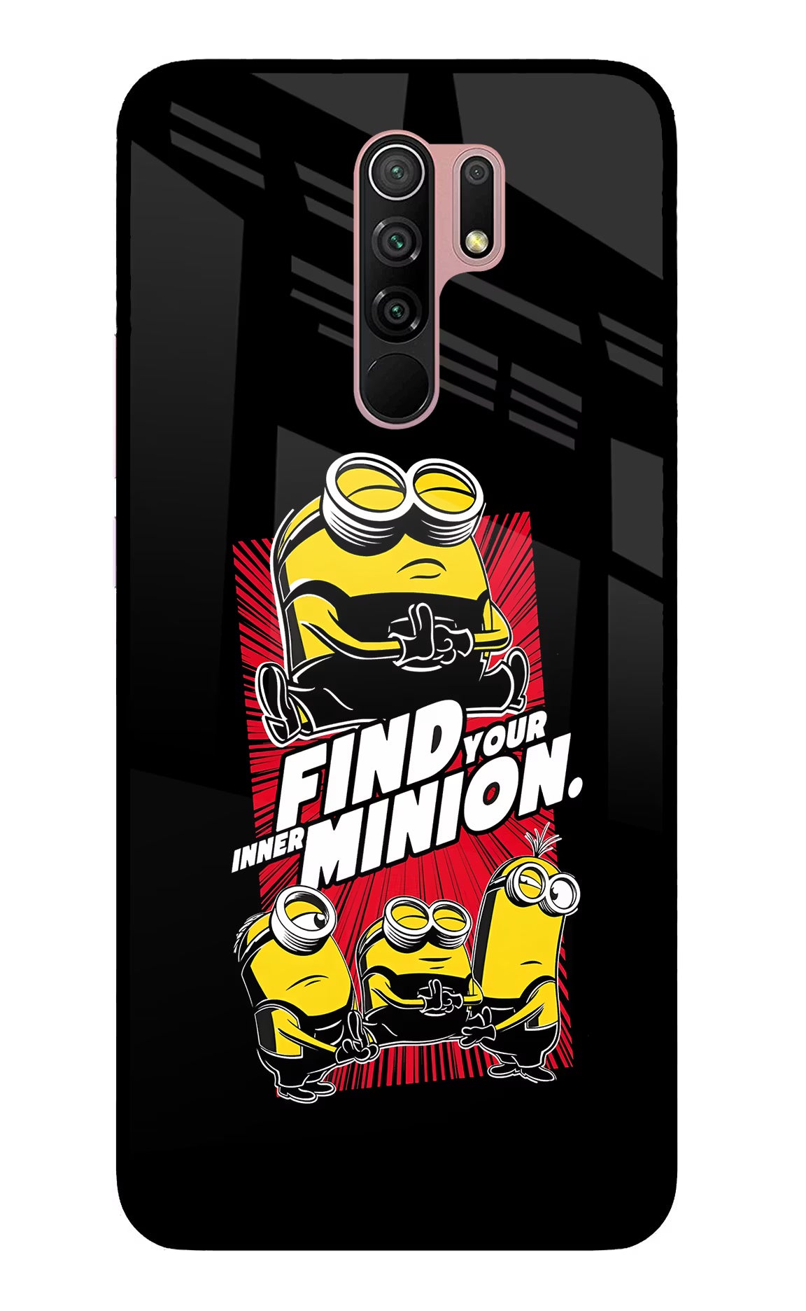 Find your inner Minion Redmi 9 Prime/Poco M2/M2 reloaded Glass Case Back Cover by Casekaro