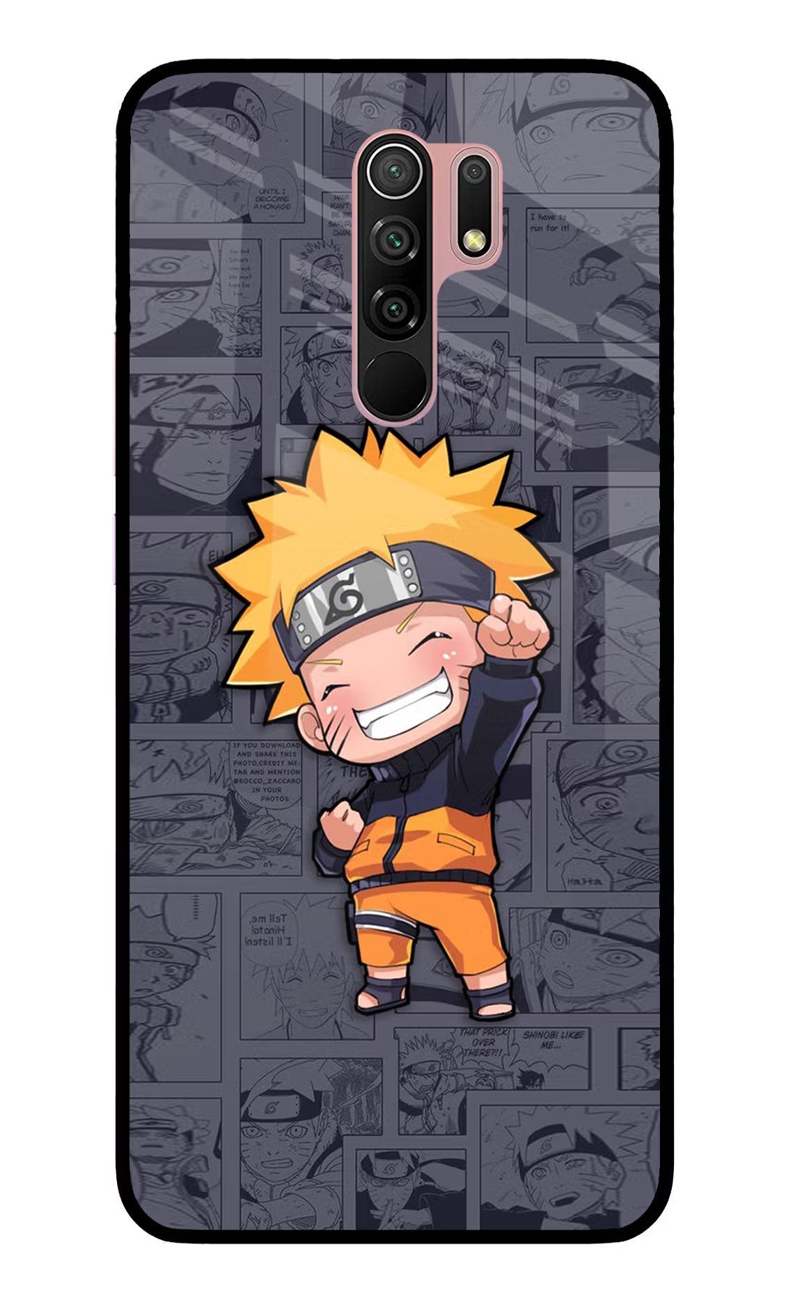 Chota Naruto Redmi 9 Prime/Poco M2/M2 reloaded Glass Case Back Cover by Casekaro