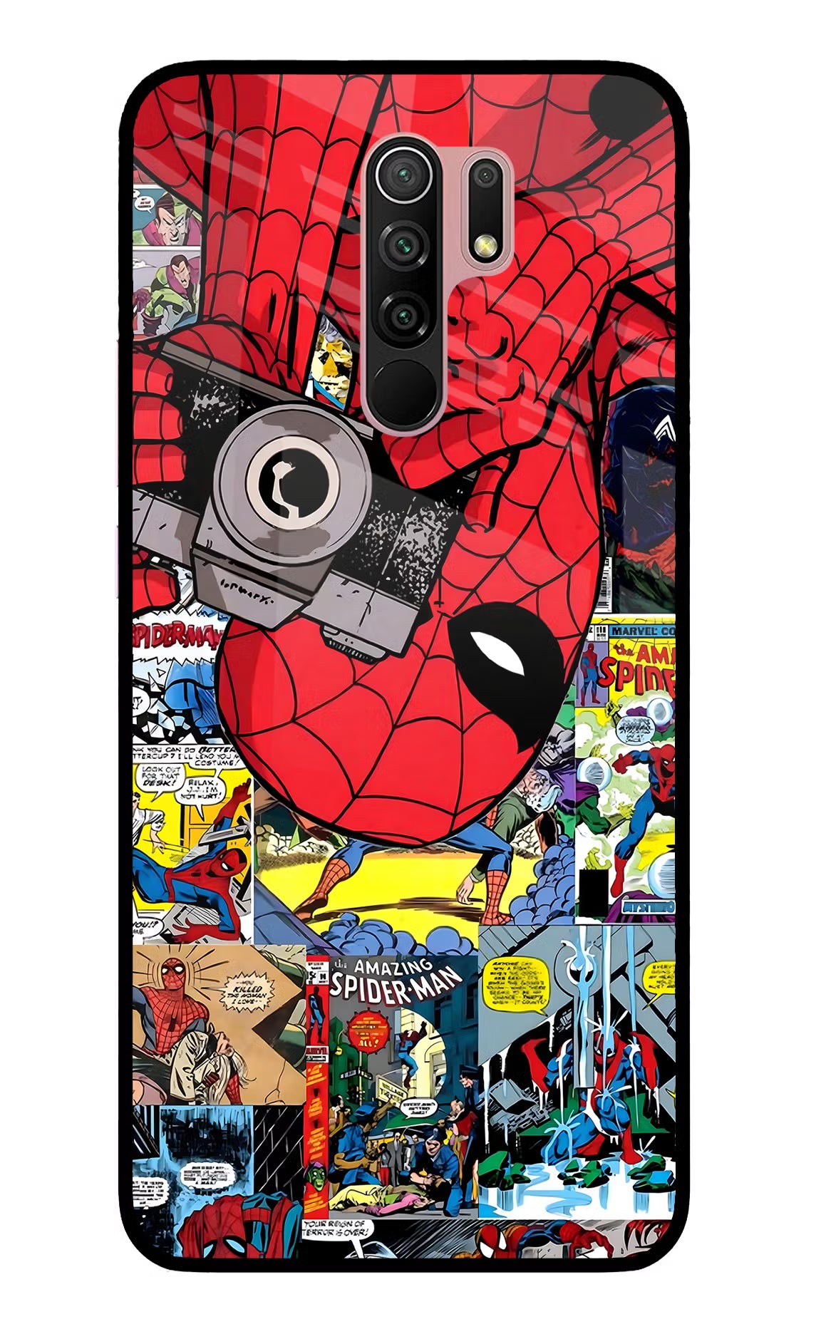 Spider Man Redmi 9 Prime/Poco M2/M2 reloaded Glass Case