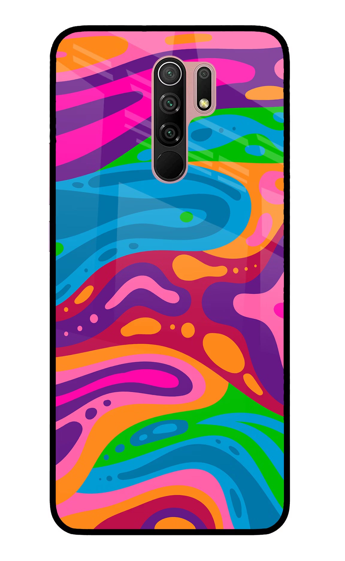 Trippy Pattern Redmi 9 Prime/Poco M2/M2 reloaded Glass Case Back Cover by Casekaro