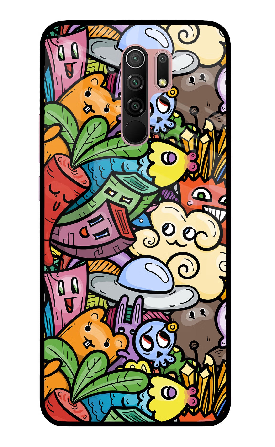 Veggie Doodle Redmi 9 Prime/Poco M2/M2 reloaded Glass Case