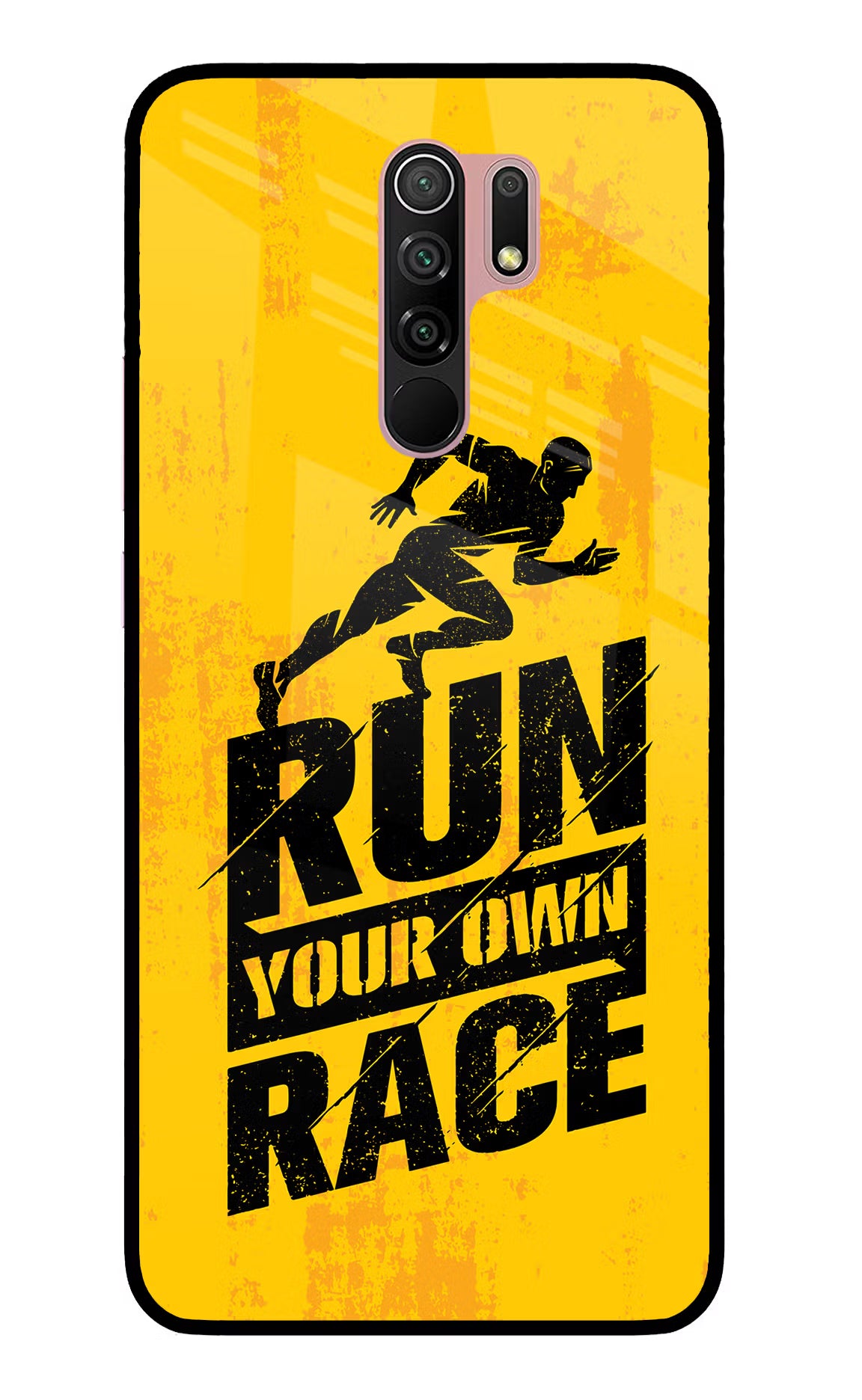 Run Your Own Race Redmi 9 Prime/Poco M2/M2 reloaded Glass Case Back Cover by Casekaro