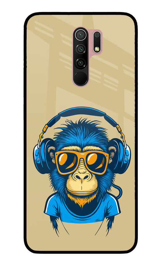 Monkey Headphone Redmi 9 Prime/Poco M2/M2 reloaded Glass Case