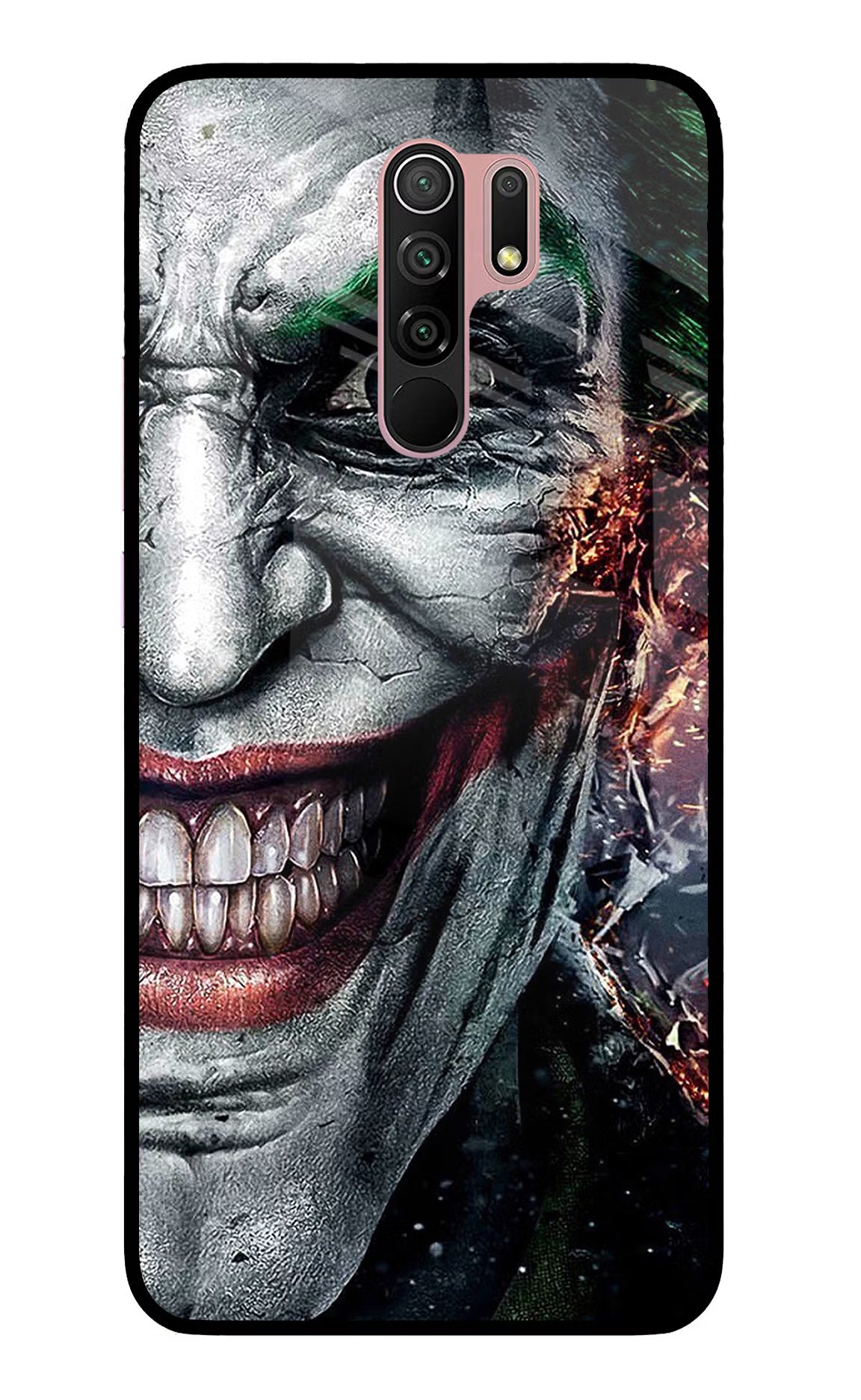Joker Cam Redmi 9 Prime/Poco M2/M2 reloaded Glass Case Back Cover by Casekaro