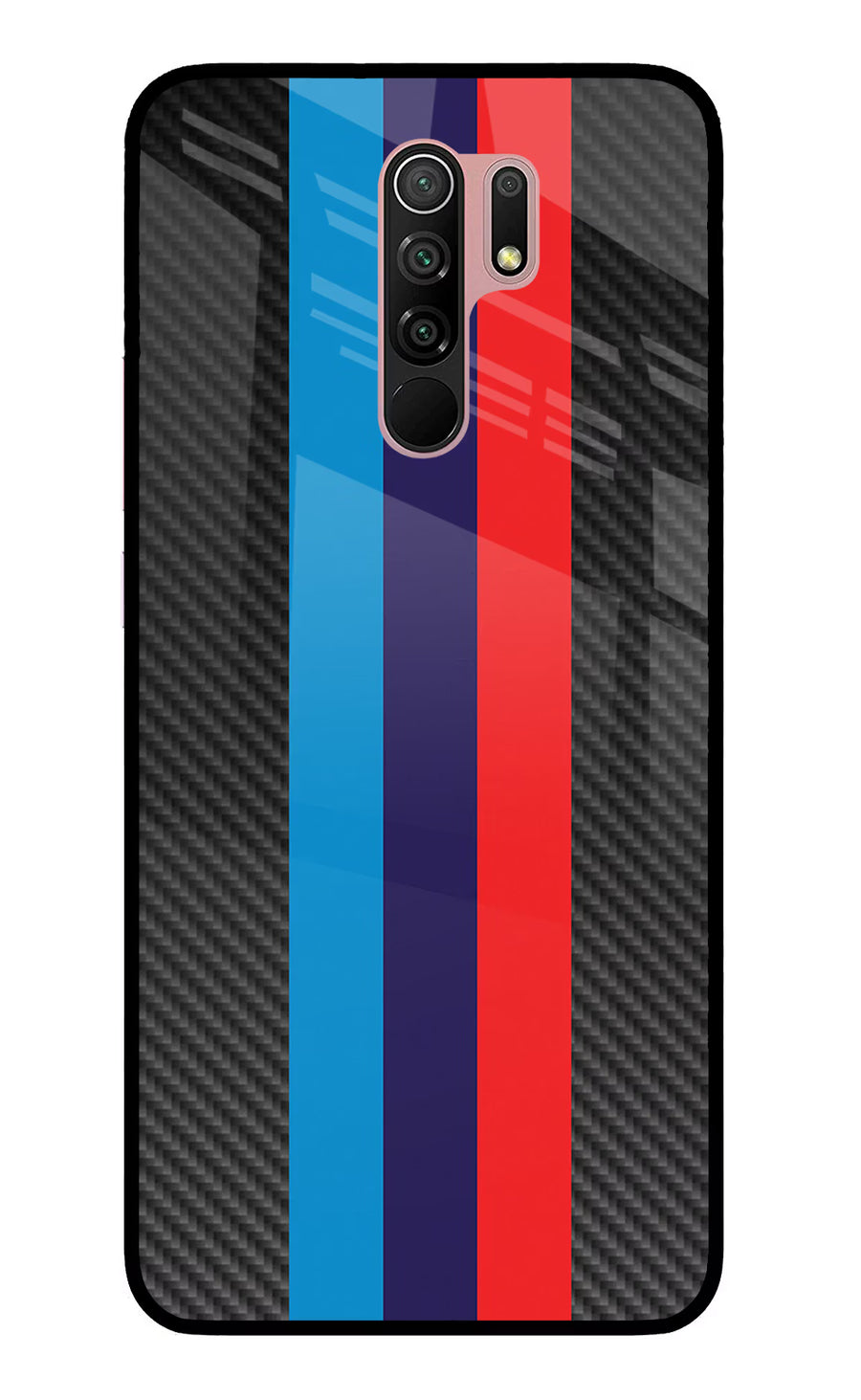 BMW Stripes Pattern Redmi 9 Prime/Poco M2/M2 reloaded Back Cover, Glass case