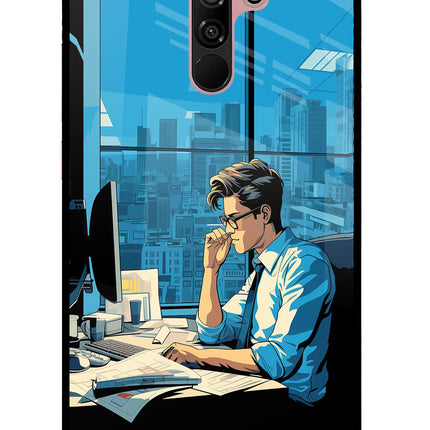 Focused Hustler (AI Generated) Redmi 9 Prime/Poco M2/M2 reloaded Glass Case