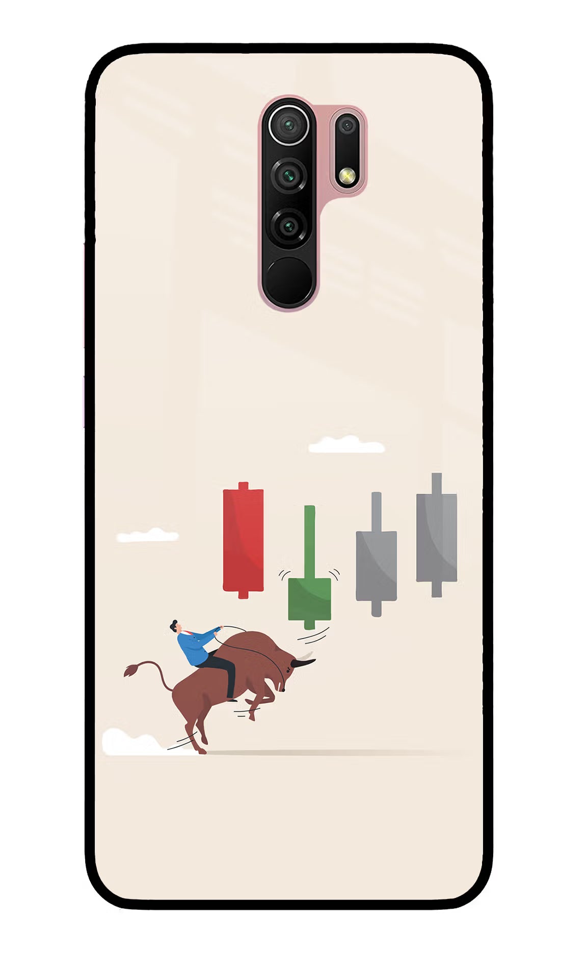 Bull Trading Momentum Redmi 9 Prime/Poco M2/M2 reloaded Glass Case