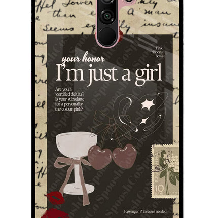 I am just a girl Redmi 9 Prime/Poco M2/M2 reloaded Glass Case