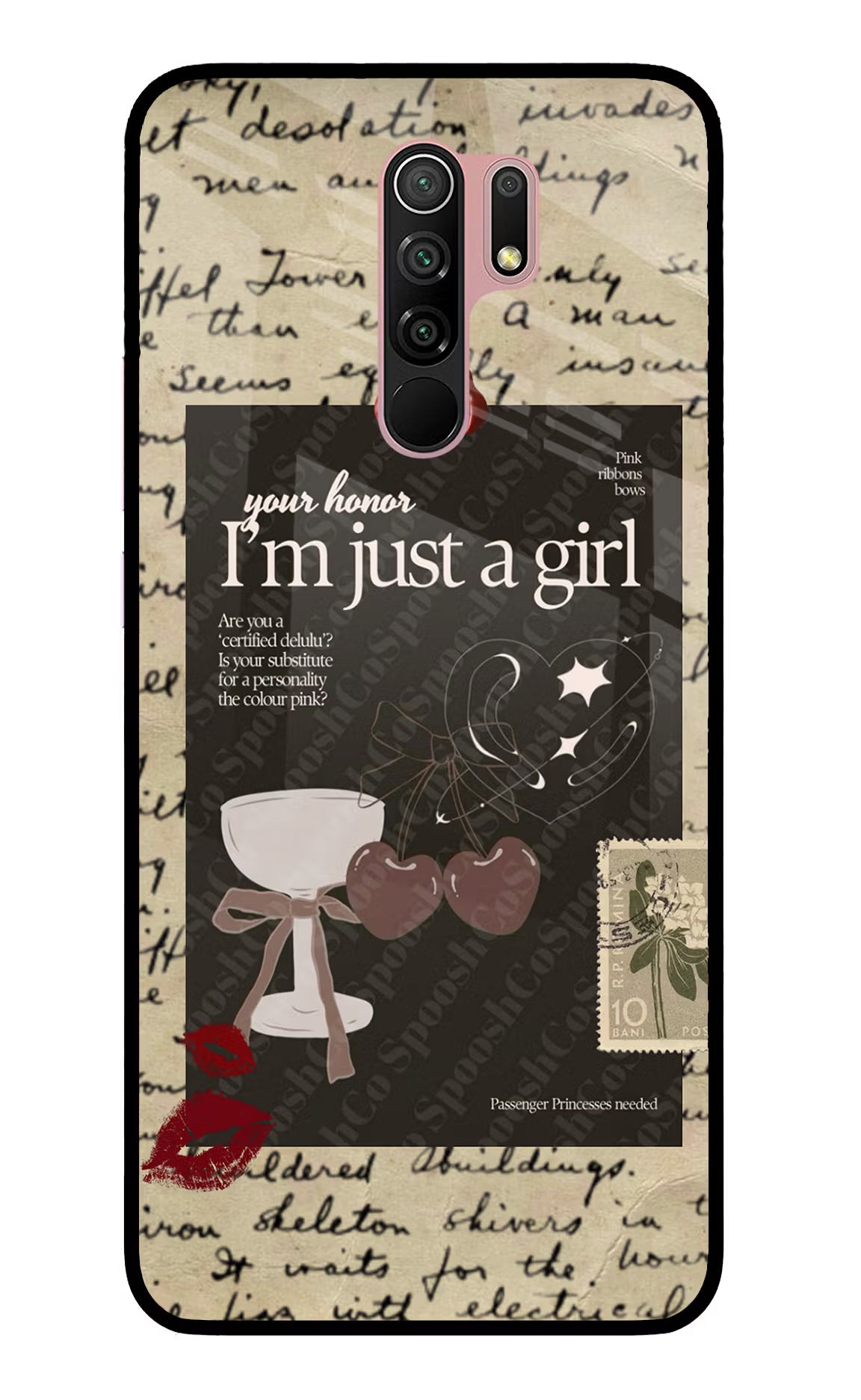 I am just a girl Redmi 9 Prime/Poco M2/M2 reloaded Glass Case Back Cover by Casekaro