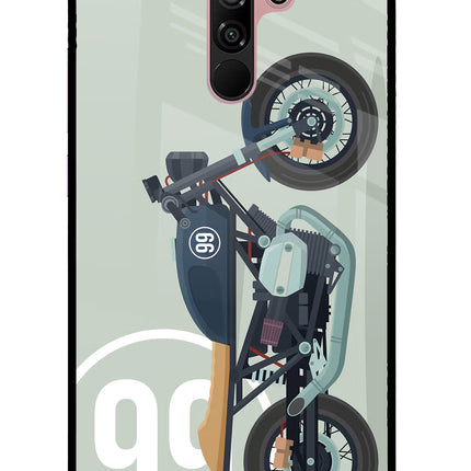 Classic Cafe Racer 99 Redmi 9 Prime/Poco M2/M2 reloaded Glass Case Back Cover by Casekaro