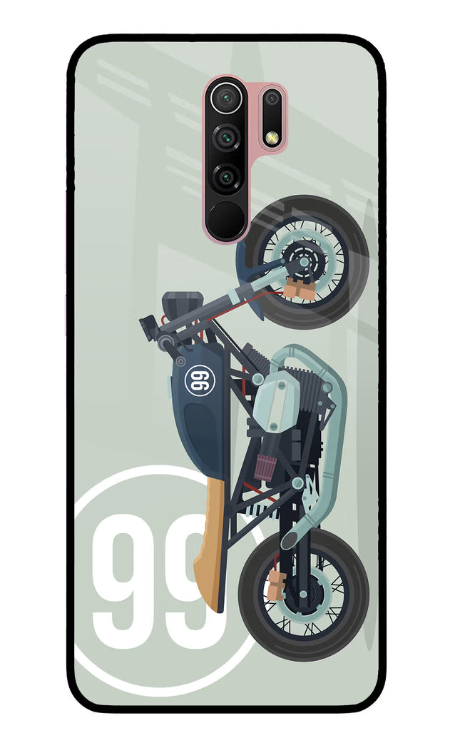 Classic Cafe Racer 99 Redmi 9 Prime/Poco M2/M2 reloaded Glass Case