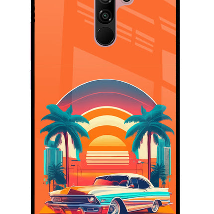 Palm Drive 80s Redmi 9 Prime/Poco M2/M2 reloaded Glass Case