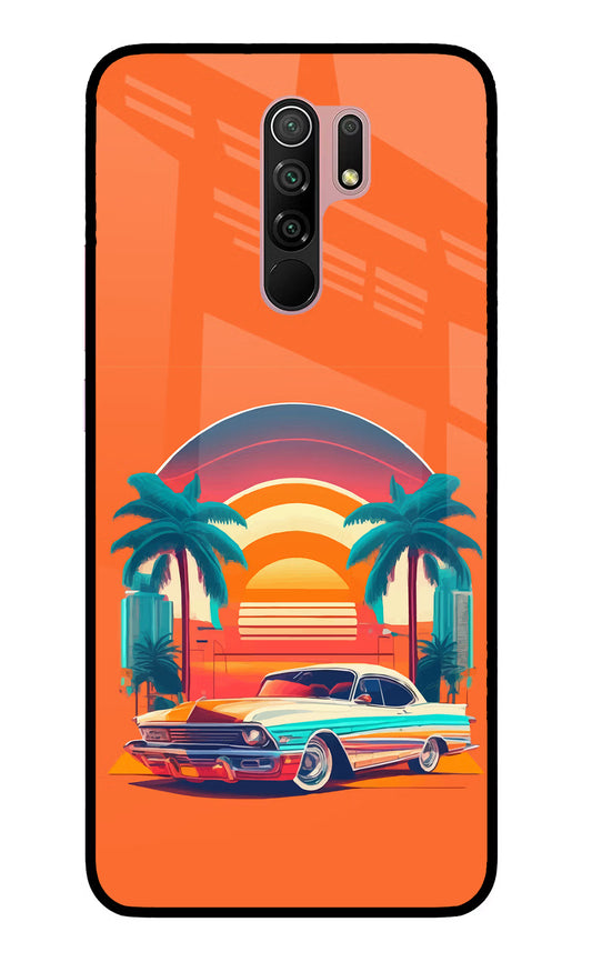 Palm Drive 80s Redmi 9 Prime/Poco M2/M2 reloaded Glass Case