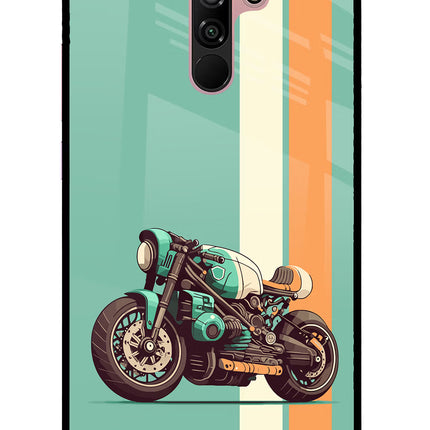 Striped Moto Drift Redmi 9 Prime/Poco M2/M2 reloaded Glass Case