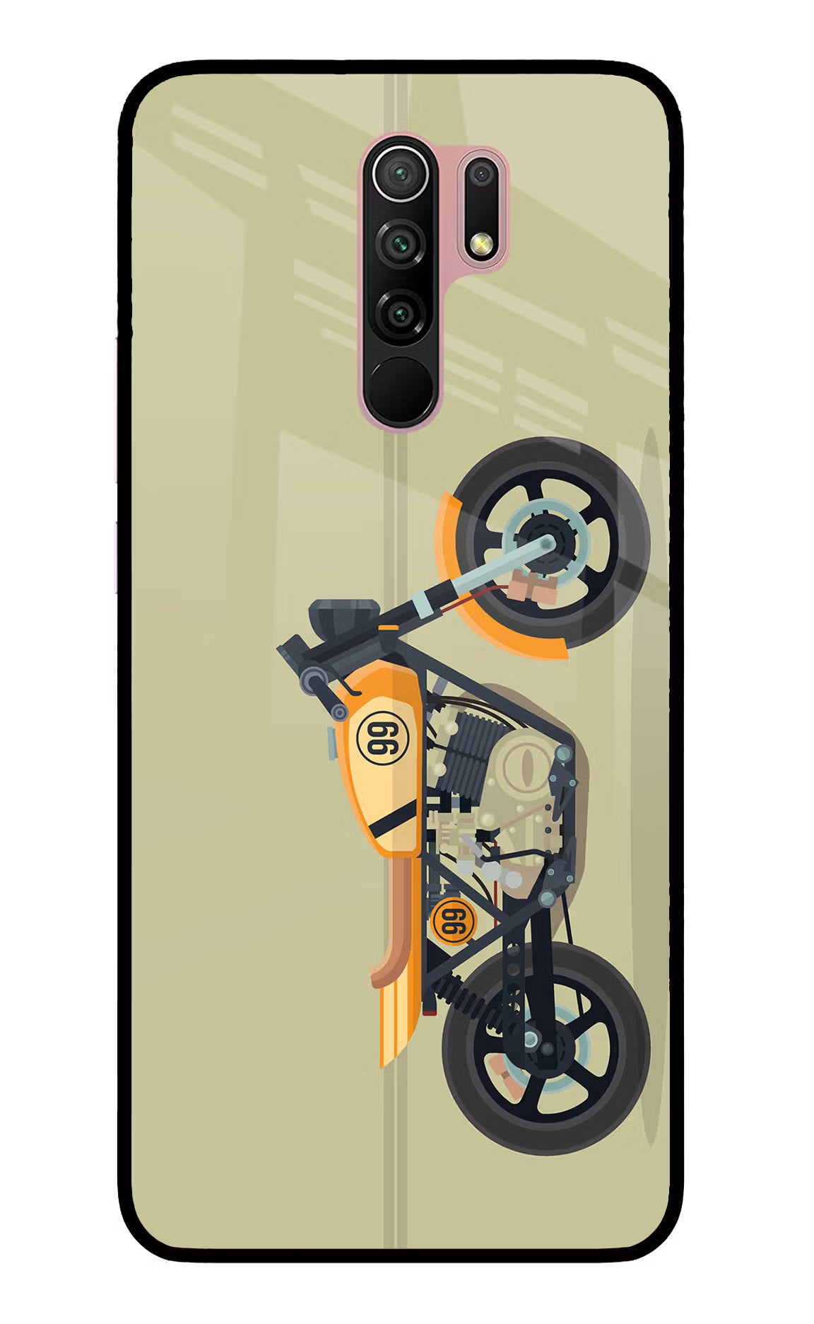Vertical Speedster Redmi 9 Prime/Poco M2/M2 reloaded Glass Case