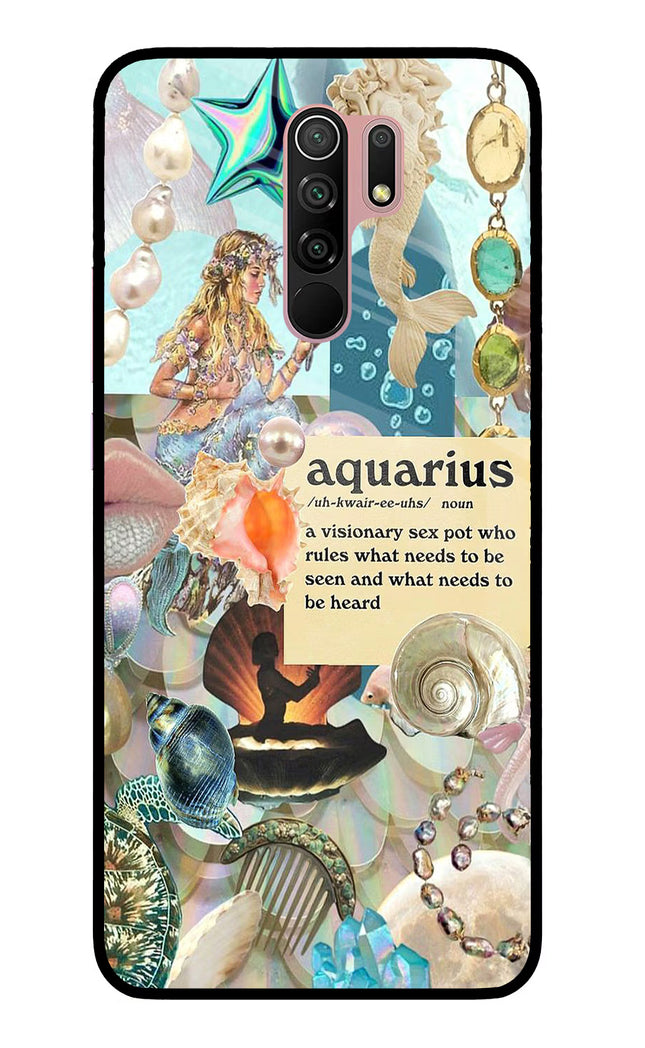 Aquarius Zodiac Redmi 9 Prime/Poco M2/M2 reloaded Glass Case