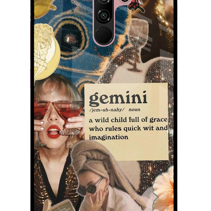 Gemini Zodiac Redmi 9 Prime/Poco M2/M2 reloaded Glass Case
