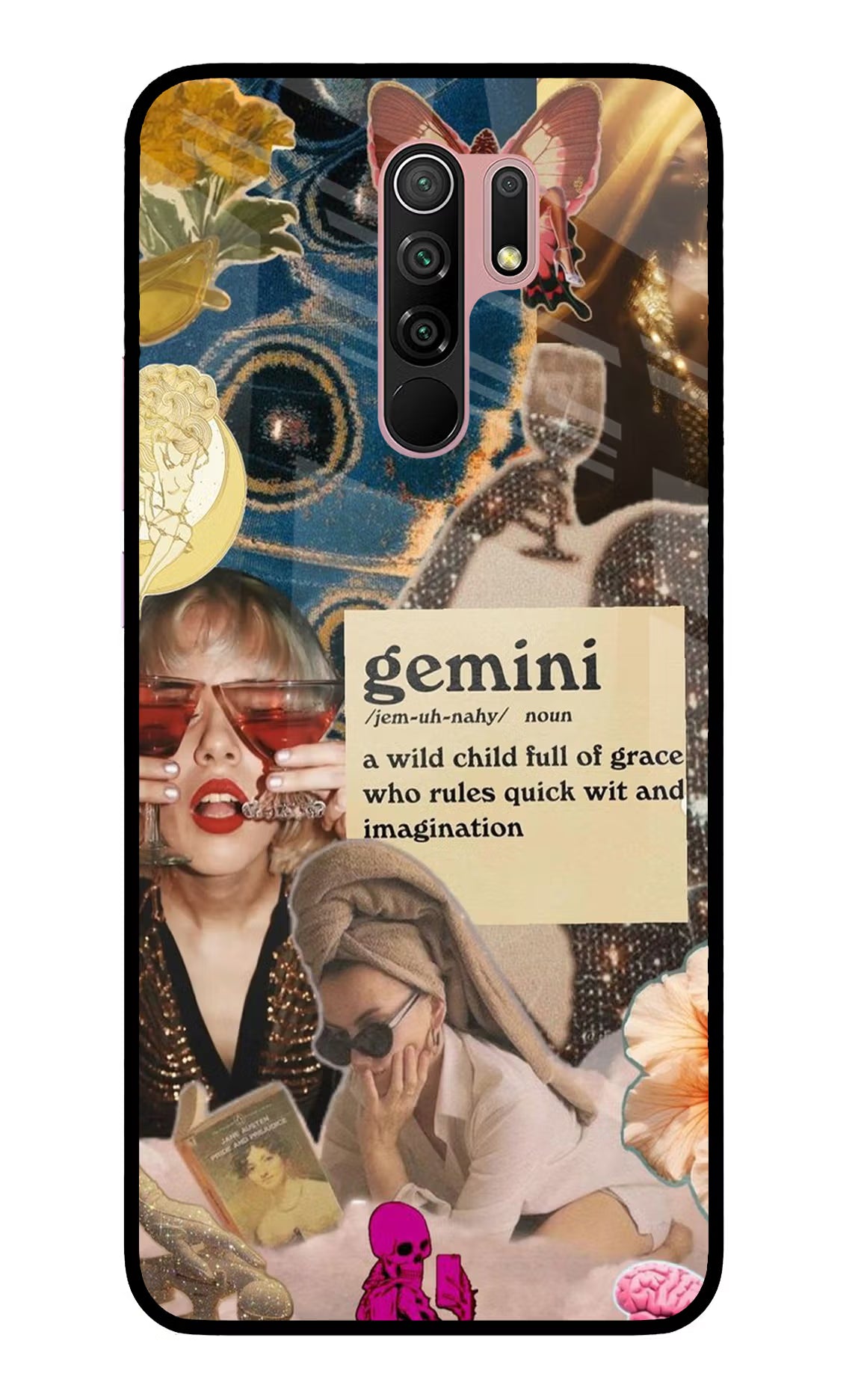 Gemini Zodiac Redmi 9 Prime/Poco M2/M2 reloaded Glass Case