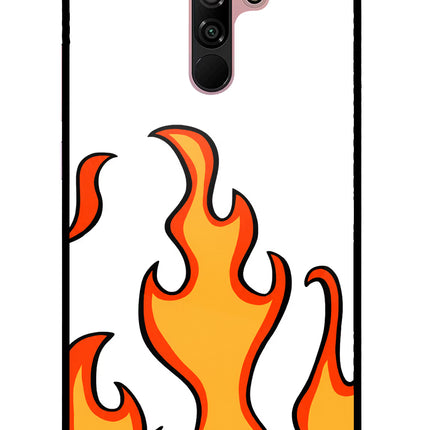 Fired Up – White Redmi 9 Prime/Poco M2/M2 reloaded Glass Case