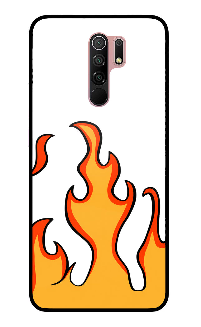 Fired Up – White Redmi 9 Prime/Poco M2/M2 reloaded Glass Case