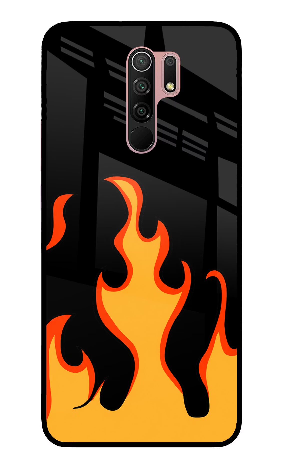 Fired Up – Black Redmi 9 Prime/Poco M2/M2 reloaded Glass Case