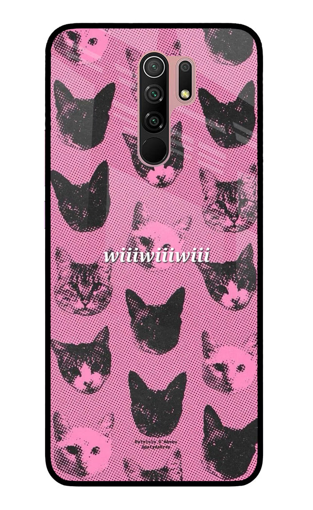Pink Cats Redmi 9 Prime/Poco M2/M2 reloaded Glass Case