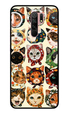 Cool Cat Redmi 9 Prime/Poco M2/M2 reloaded Glass Case