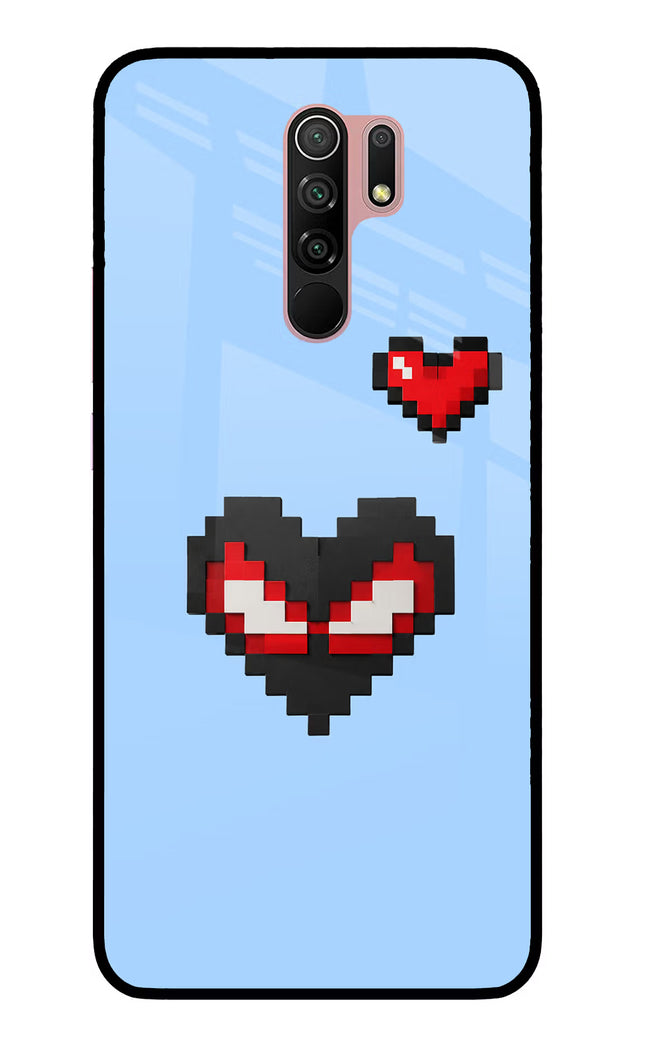 Peter Heart Redmi 9 Prime/Poco M2/M2 reloaded Glass Case
