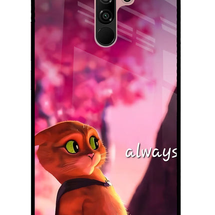 Always Cat Redmi 9 Prime/Poco M2/M2 reloaded Glass Case