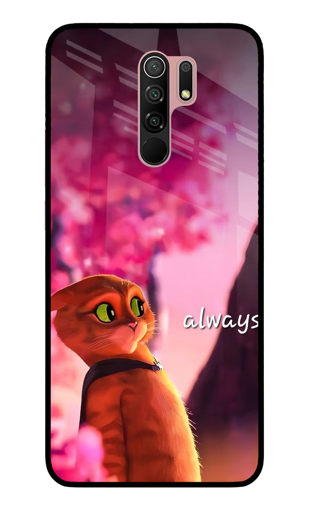 Always Cat Redmi 9 Prime/Poco M2/M2 reloaded Glass Case