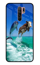 Dolphin vs Cow Redmi 9 Prime/Poco M2/M2 reloaded Glass Case