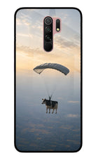 Skydiving Cow Redmi 9 Prime/Poco M2/M2 reloaded Glass Case